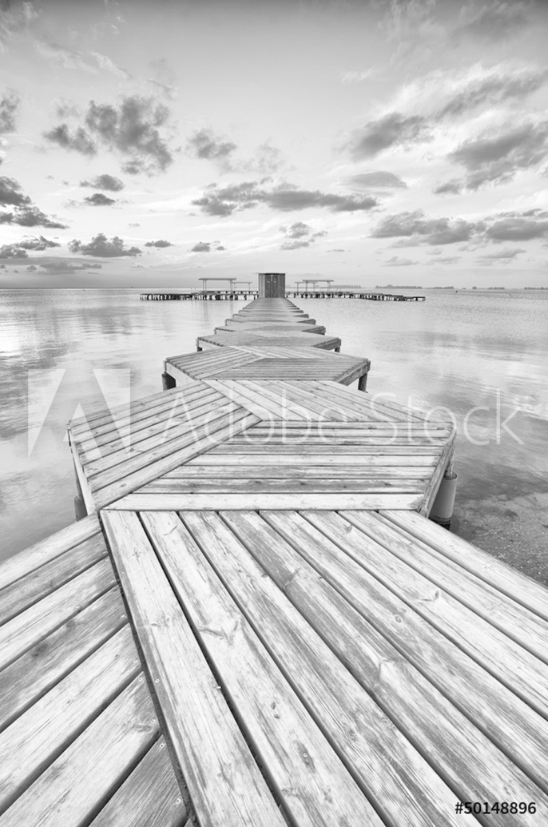 Afbeeldingen van Zig Zag dock in black and white
